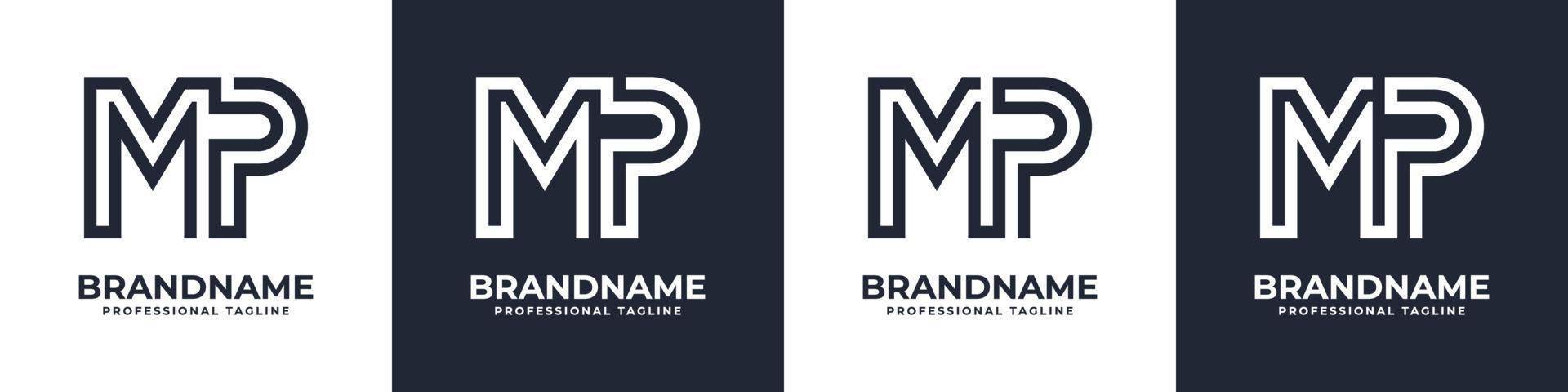 Facile mp monogramme logo, adapté pour tout affaires avec mp ou pm initial. vecteur