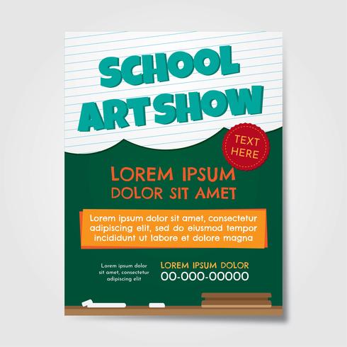 Flyer de l'école d'art vecteur