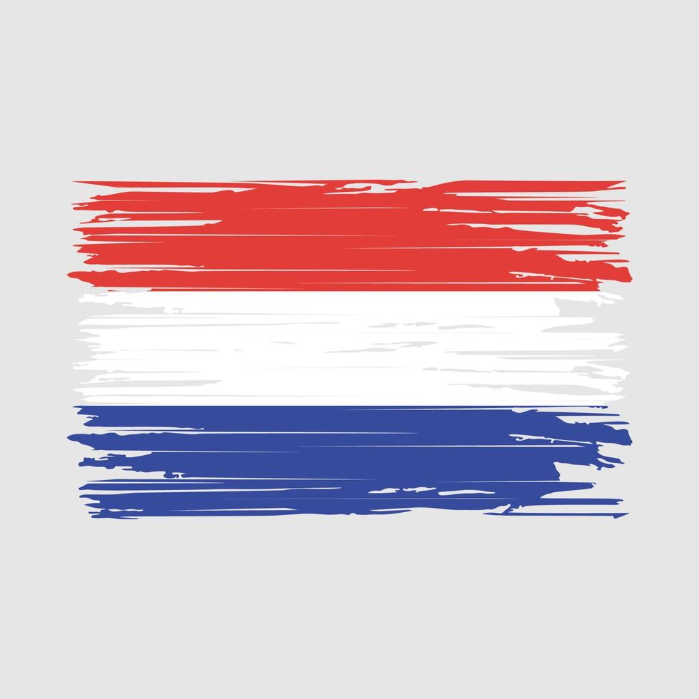 coups de pinceau du drapeau néerlandais vecteur