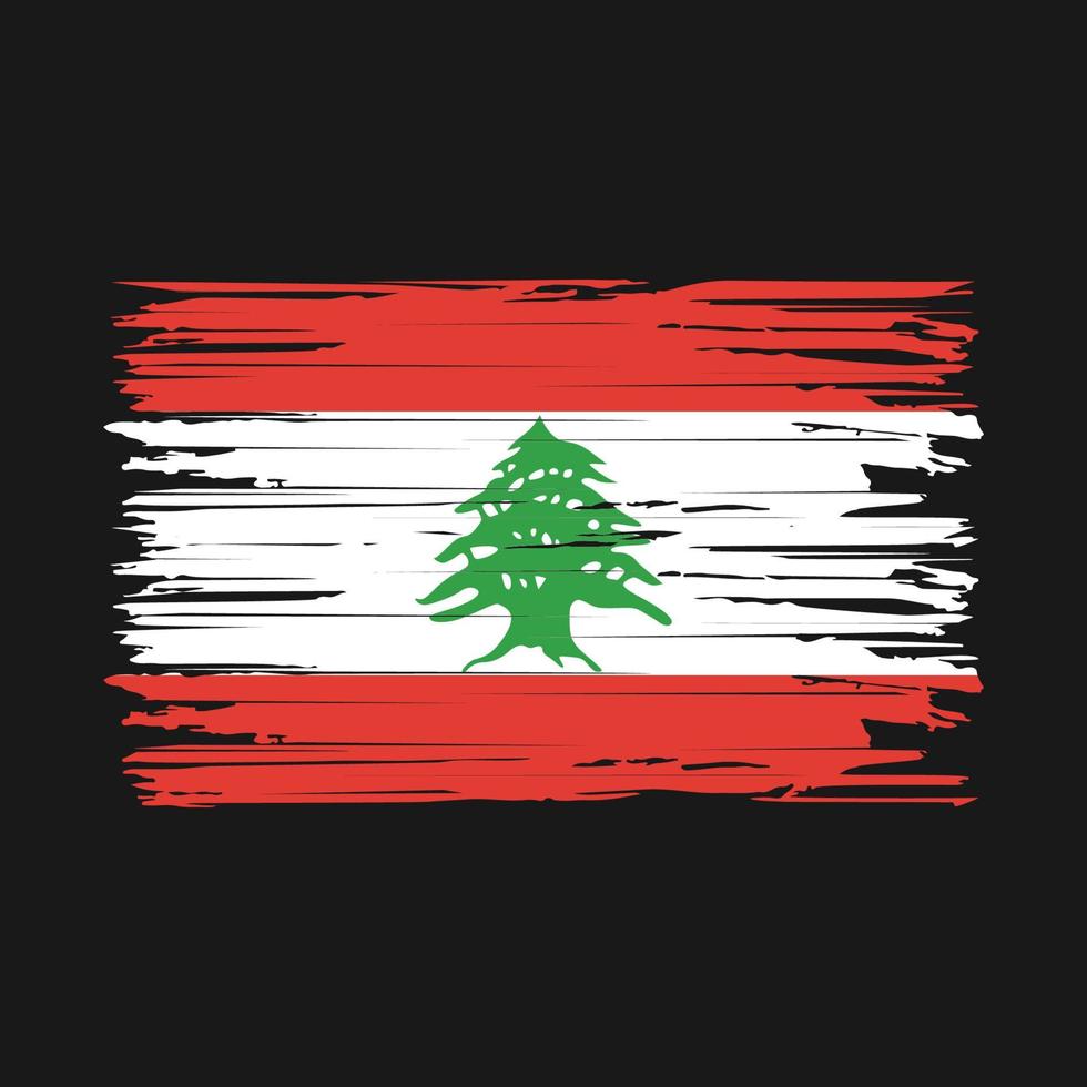 coups de pinceau du drapeau du liban vecteur