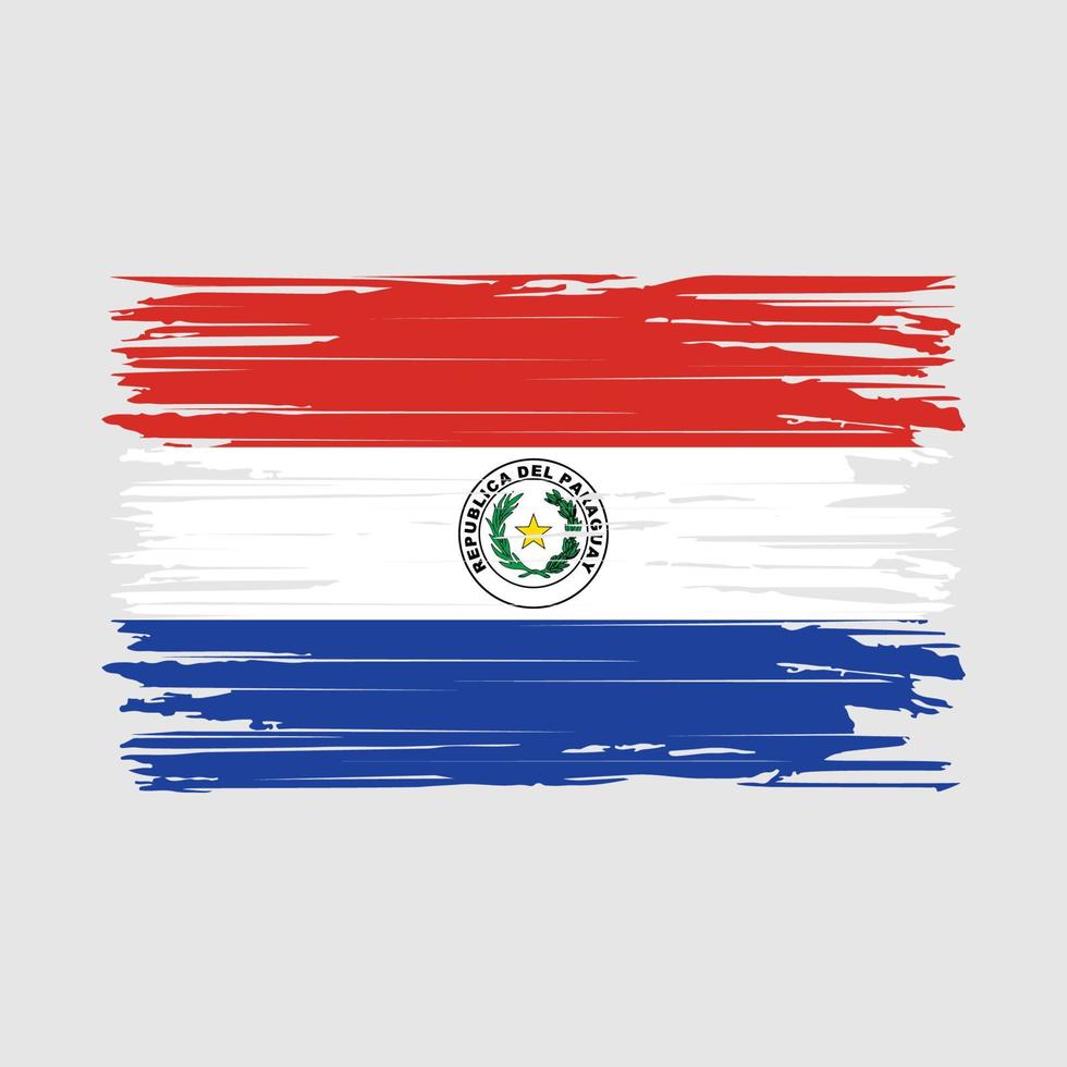 coups de pinceau du drapeau du paraguay vecteur