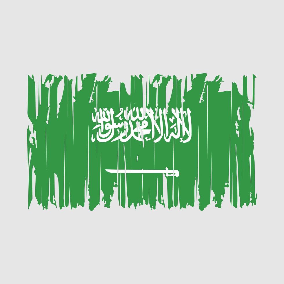 drapeau de l'arabie saoudite brosse illustration vectorielle vecteur