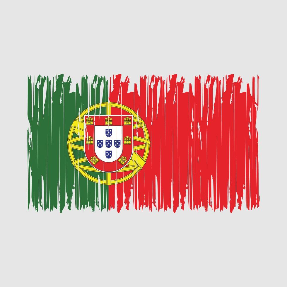 brosse drapeau du Portugal vecteur