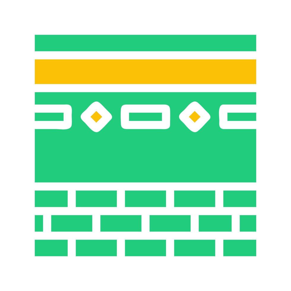 kaaba icône solide vert Jaune style Ramadan illustration vecteur élément et symbole parfait.