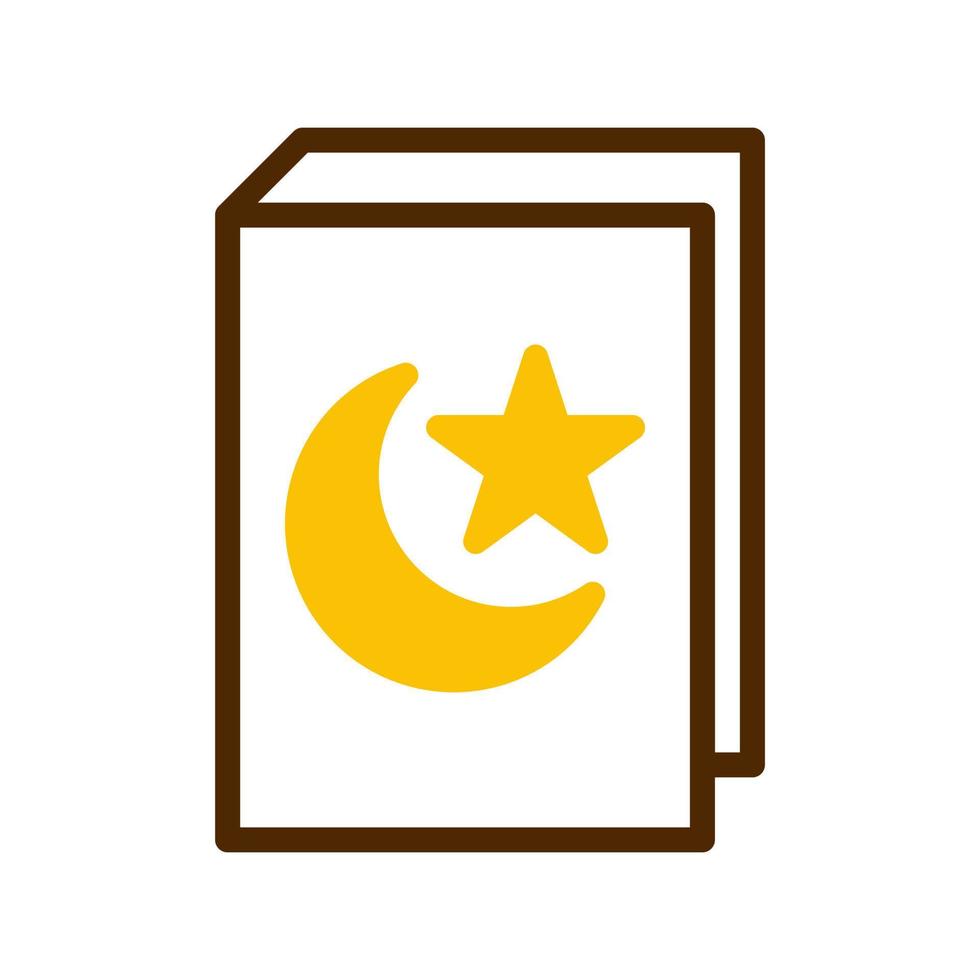 coran icône bichromie marron Jaune style Ramadan illustration vecteur élément et symbole parfait.
