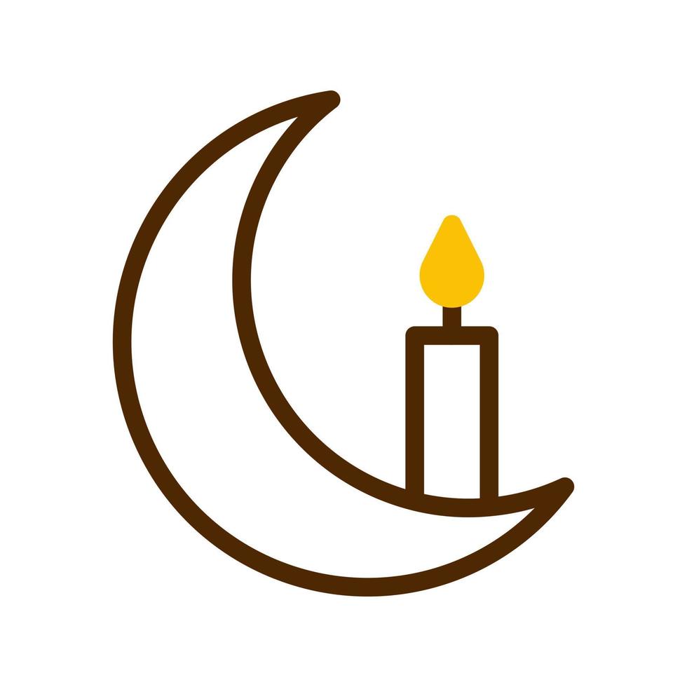 bougie icône bichromie marron Jaune style Ramadan illustration vecteur élément et symbole parfait.