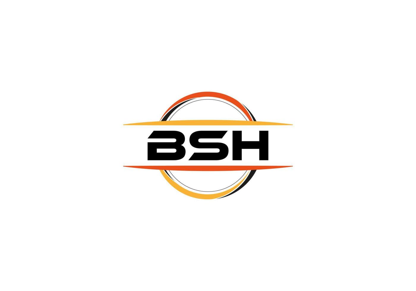 bsh lettre royalties ellipse forme logo. bsh brosse art logo. bsh logo pour une entreprise, entreprise, et commercial utiliser. vecteur