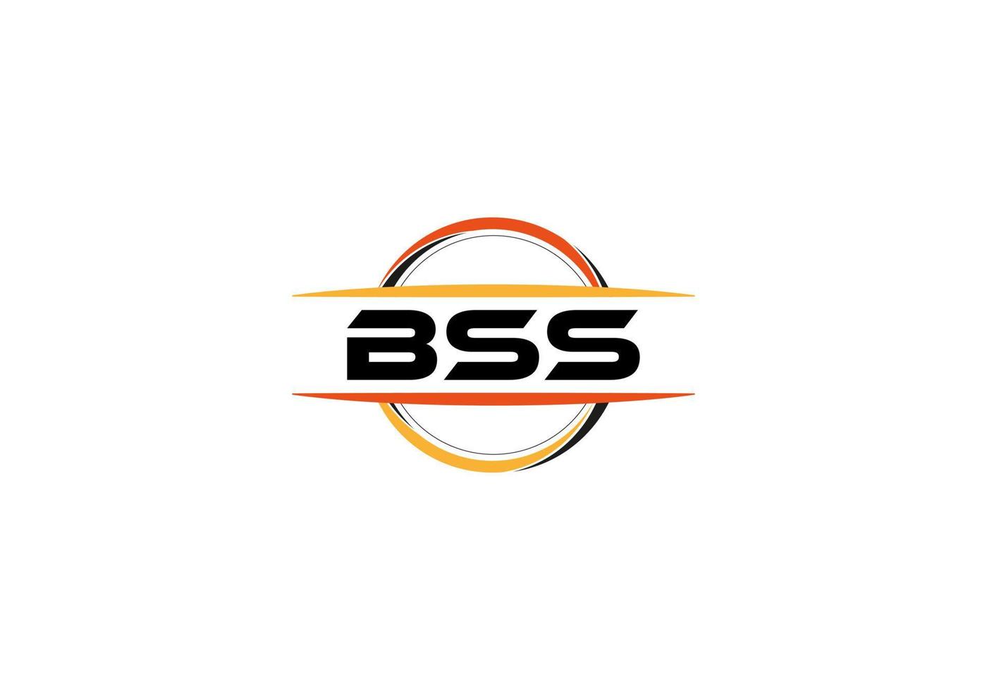 bss lettre royalties ellipse forme logo. bss brosse art logo. bss logo pour une entreprise, entreprise, et commercial utiliser. vecteur