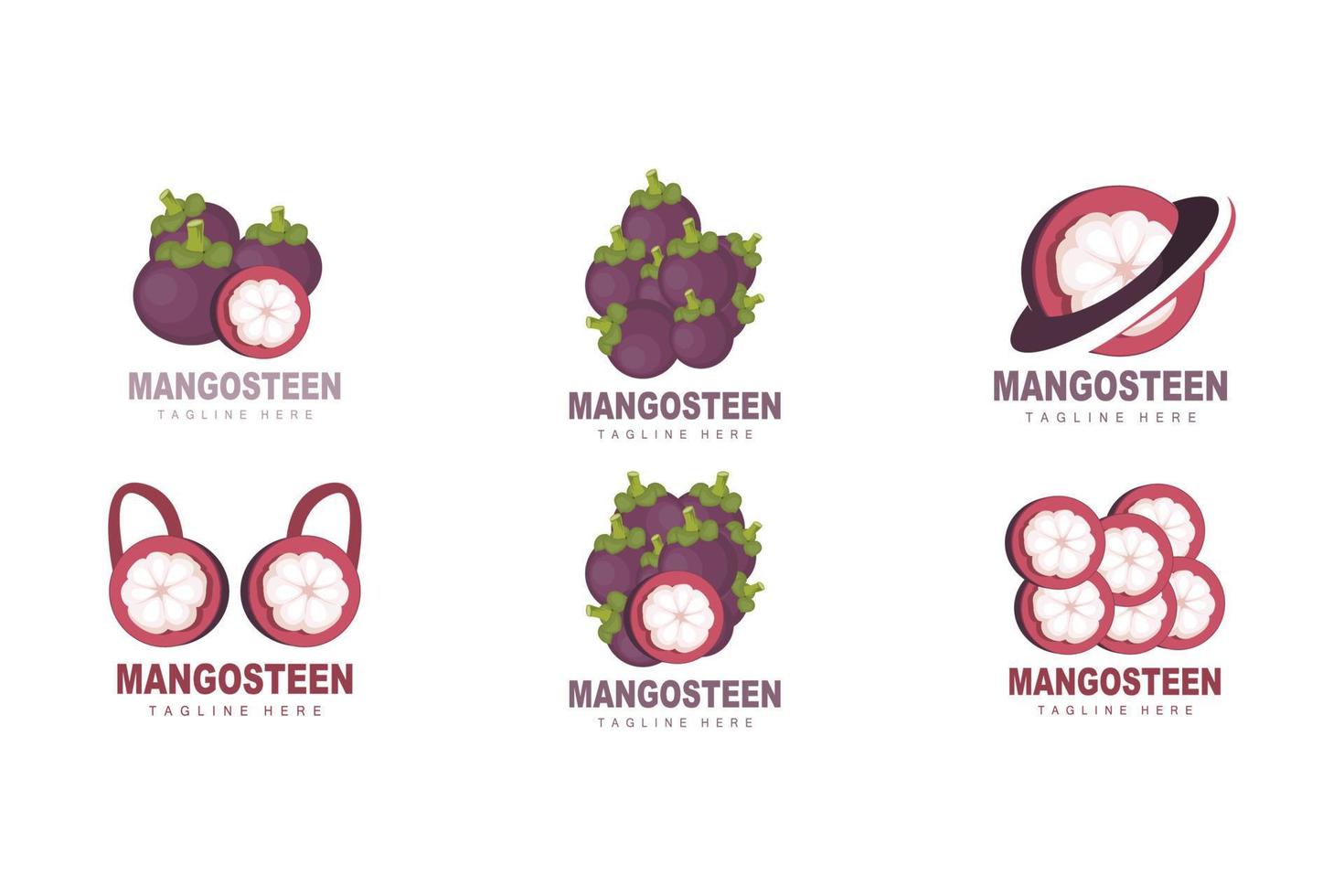 création de logo de mangoustan, vecteur de fruits frais pour la santé de la peau, illustration de marque de magasin de fruits et médecine naturelle de la peau