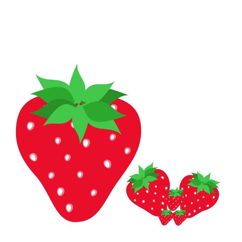 fraise fruit vecteur. dessin animé brillant Naturel fraises isolé sur blanche. vecteur illustration de Frais ferme biologique baie utilisé pour magazine, livre, affiche, menu couverture, la toile pages.