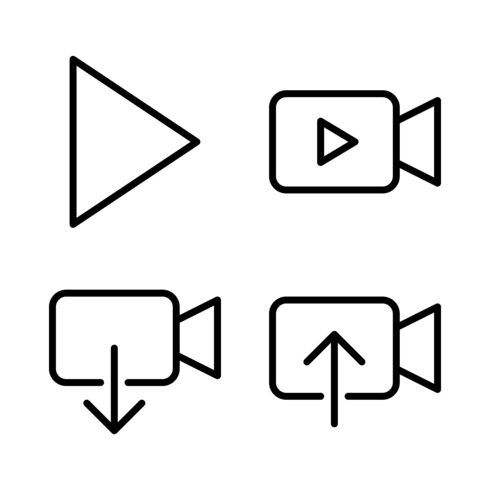 utilisateur interface Icônes ensemble. jouer, vidéographie, vidéo télécharger, vidéo télécharger. parfait pour site Internet mobile application, app Icônes, présentation, illustration et tout autre projets vecteur