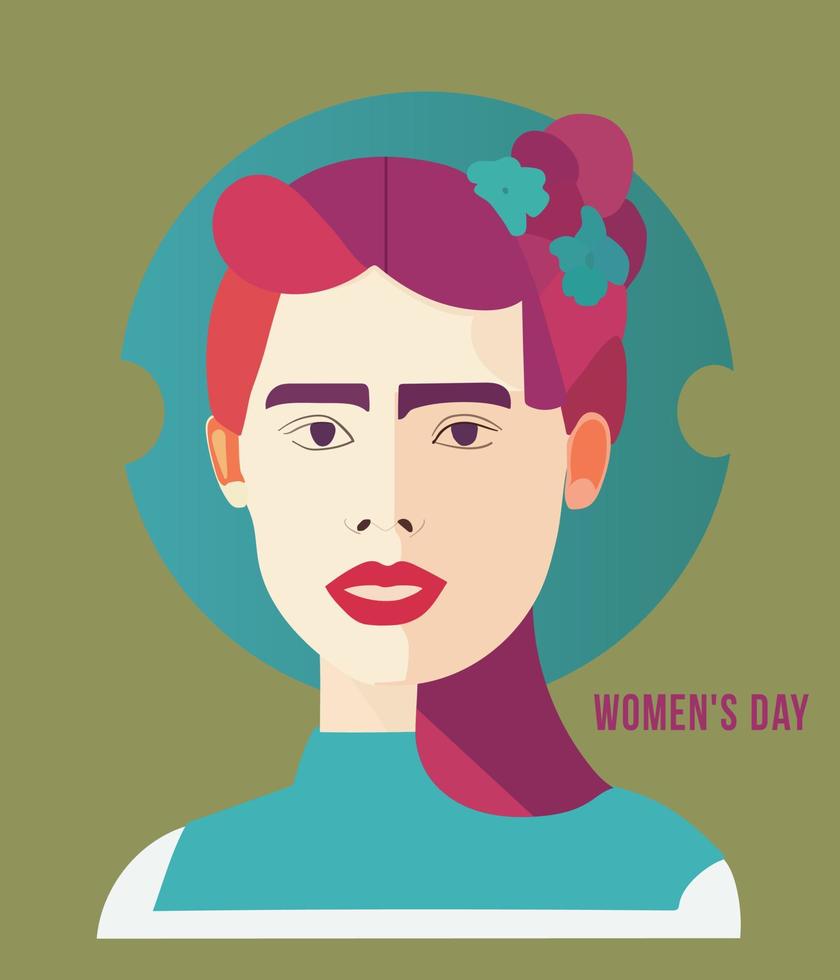 international femme journée carte. ethnique minimaliste femmes portrait vecteur