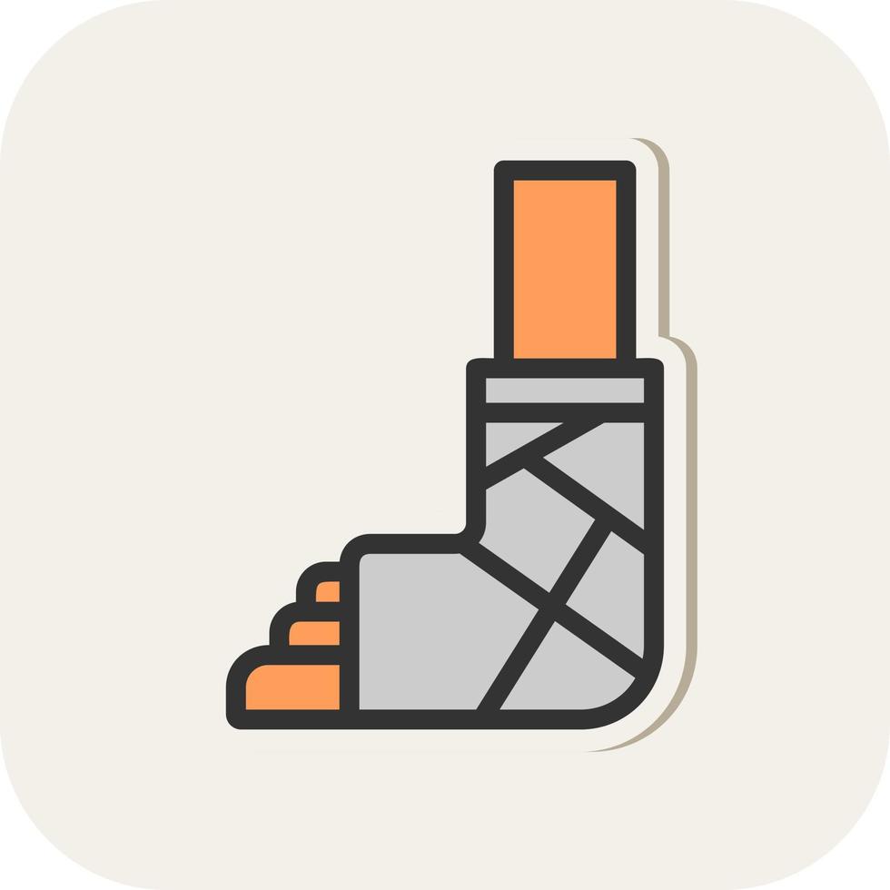 conception d'icône de vecteur de jambe cassée