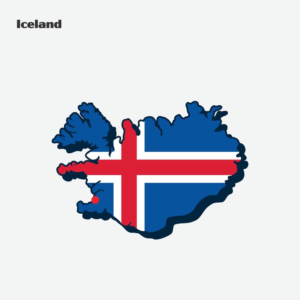 Islande pays drapeau carte infographie vecteur