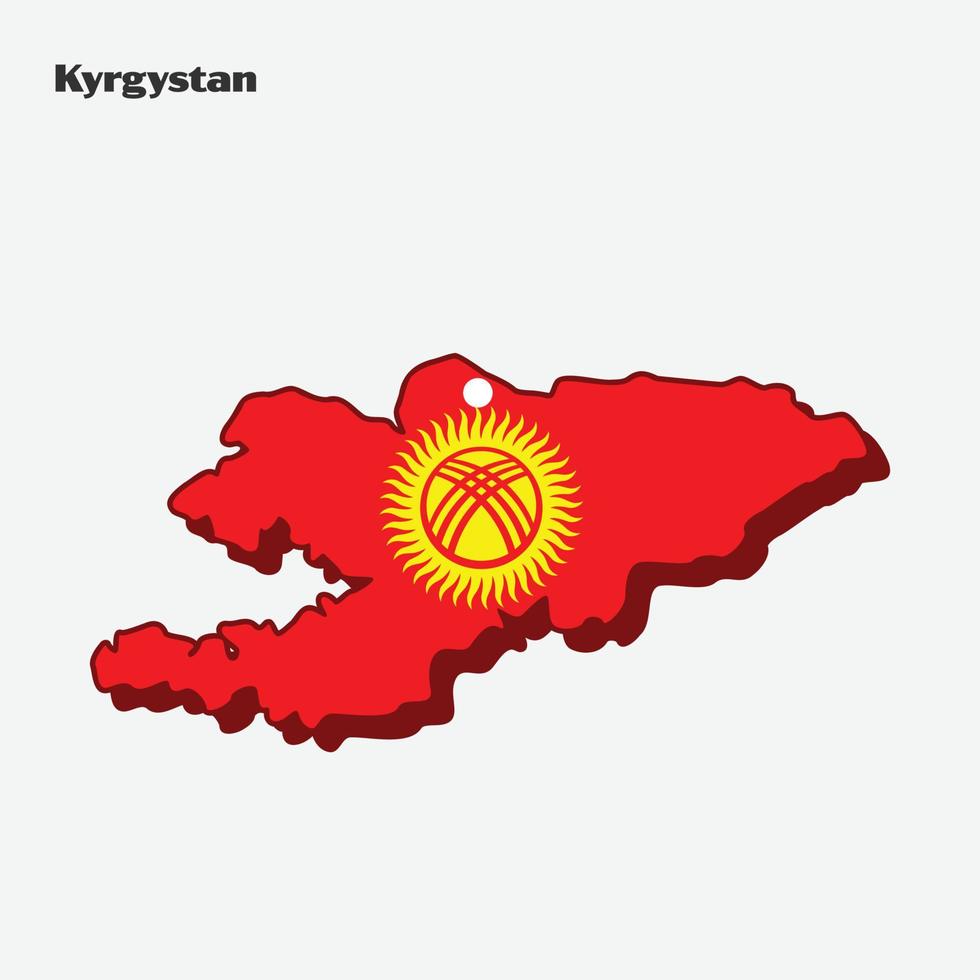 Kirghizistan nation drapeau carte infographie vecteur