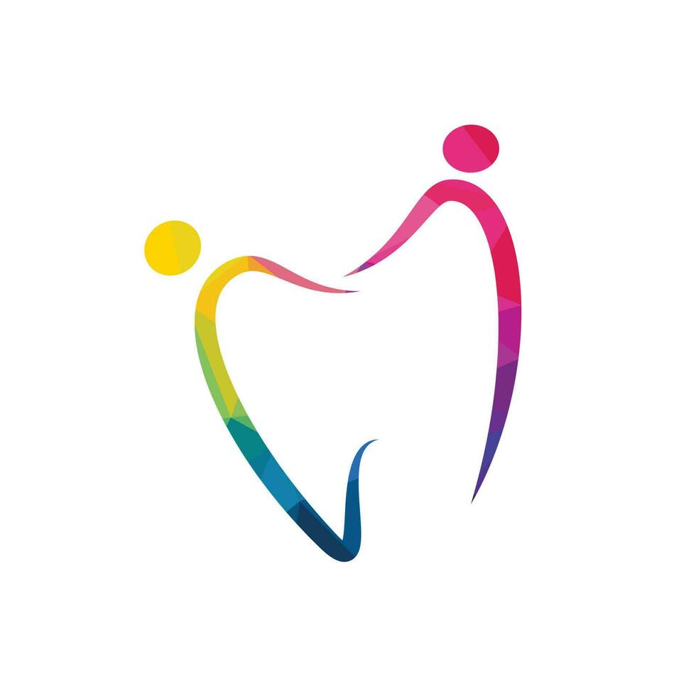 famille dentaire médical clinique logo conception. abstrait Humain et dent vecteur logo conception.