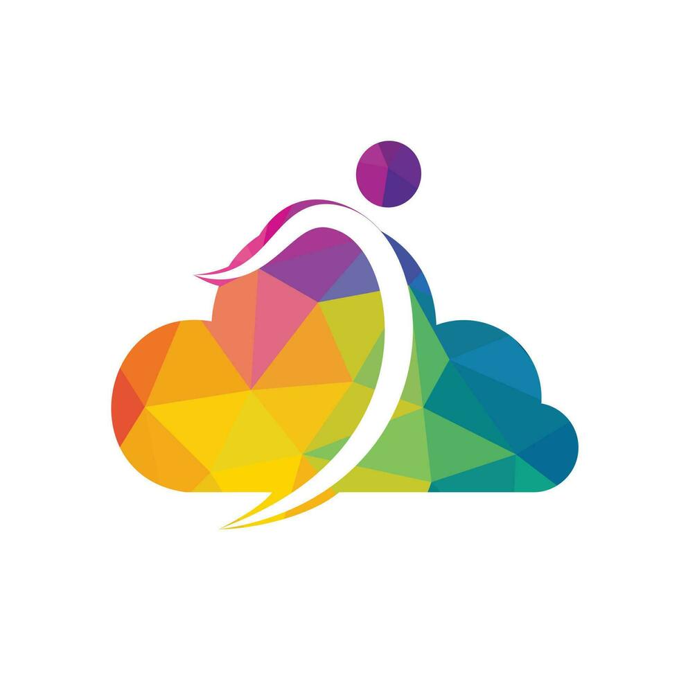 création abstraite de logo de nuage humain. vecteur de conception de logo de nuage d'entreprise d'entreprise.