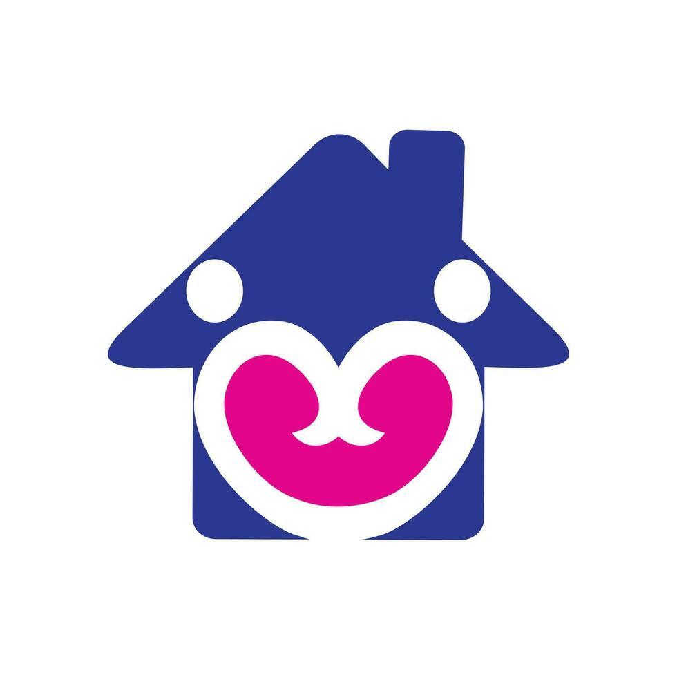 l'amour maison logo conception. couple Accueil icône. l'amour maison vecteur. vecteur