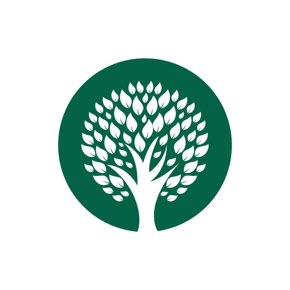 création de logo vectoriel arbre vert. produit naturel, magasin bio, entreprise d'écologie, médecine alternative, unité verte, jardin, agriculture, forêt etc.