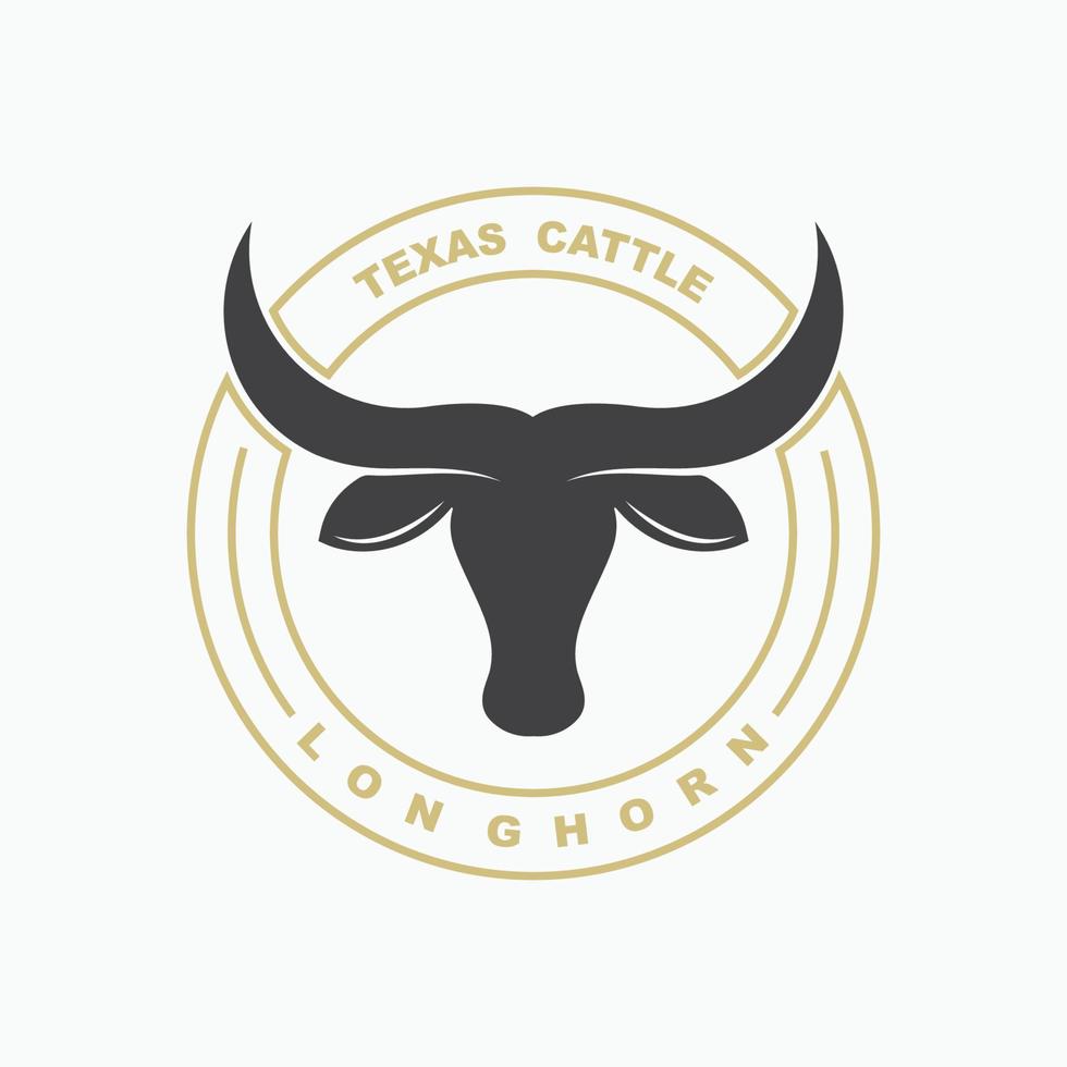 Texas longicorne, pays occidental taureau bétail ancien rétro logo vecteur