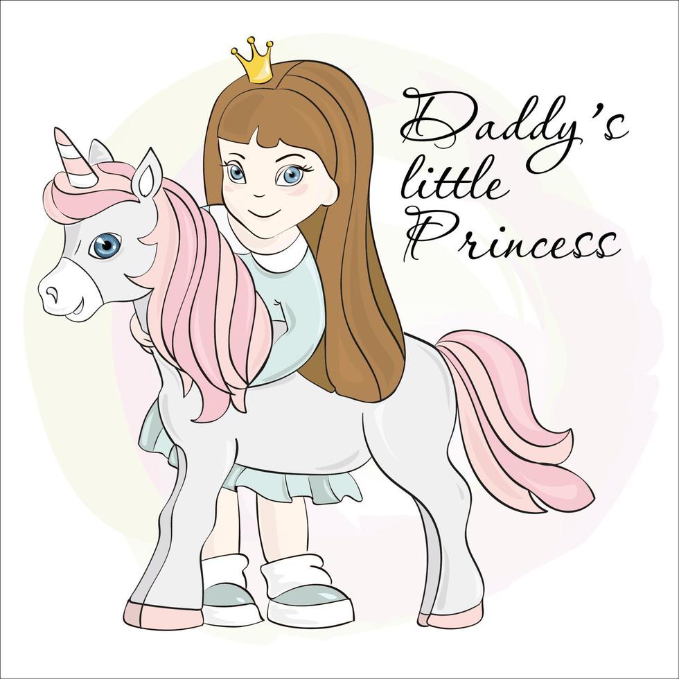 papa Princesse les enfants dessin animé vecteur illustration ensemble