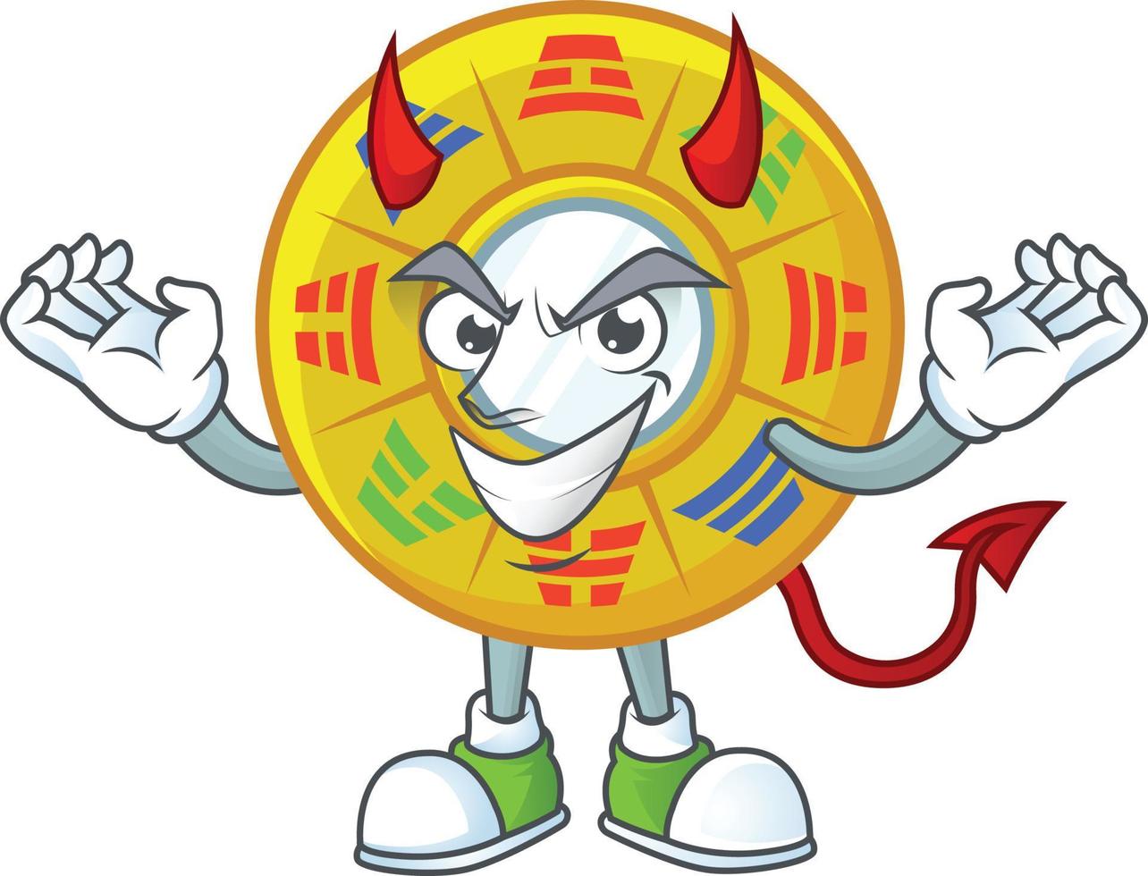 chinois cercle feng shui dessin animé personnage style vecteur