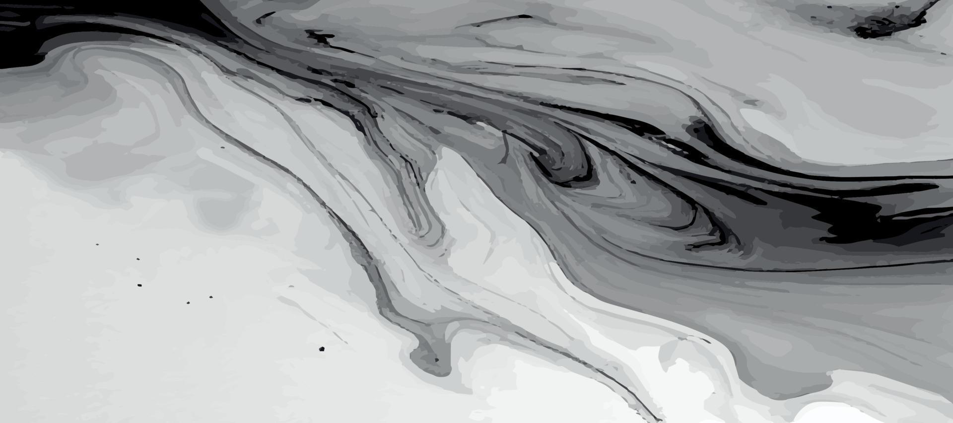 marbre panoramique texture, coloré noir et blanc gris marbre surface, incurvé lignes, brillant abstrait Contexte conception - vecteur