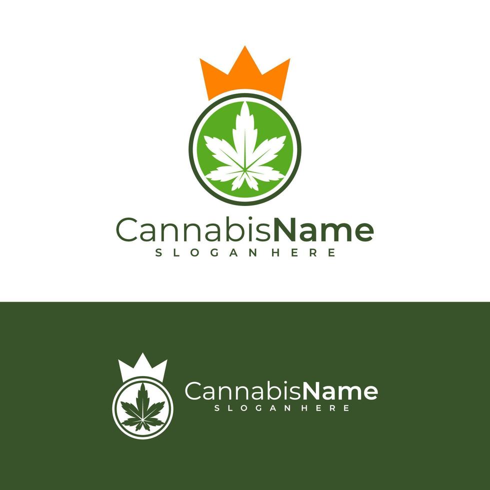 Roi cannabis logo vecteur modèle. Créatif cannabis logo conception concepts