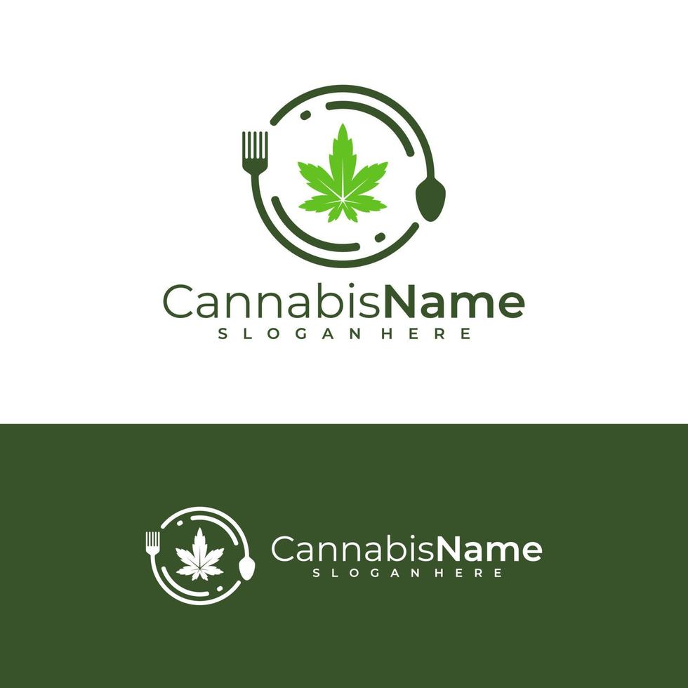 nourriture cannabis logo vecteur modèle. Créatif cannabis logo conception concepts