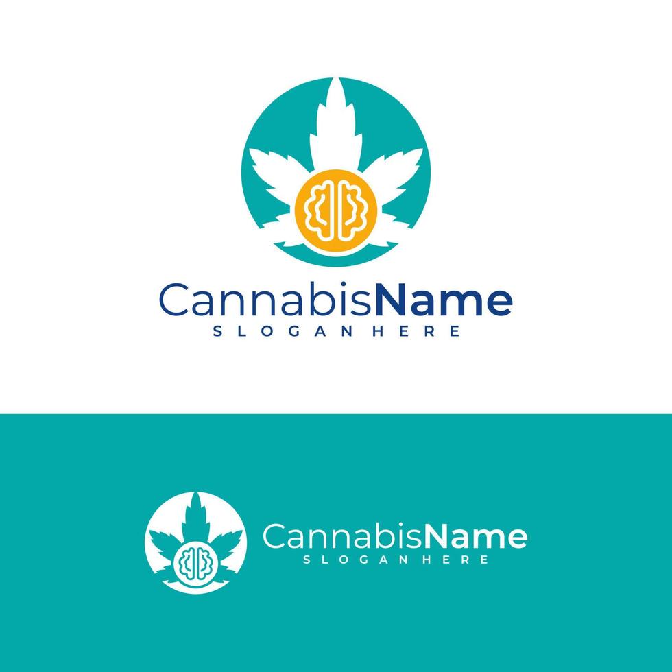 cerveau cannabis logo vecteur modèle. Créatif cannabis logo conception concepts