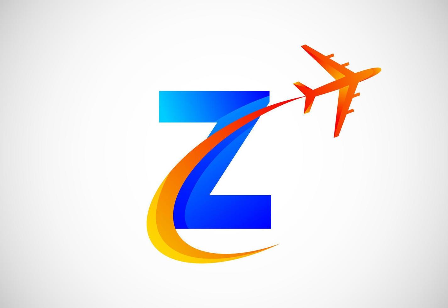 initiale z alphabet avec une swoosh et avion logo conception. adapté pour Voyage entreprises ou affaires vecteur