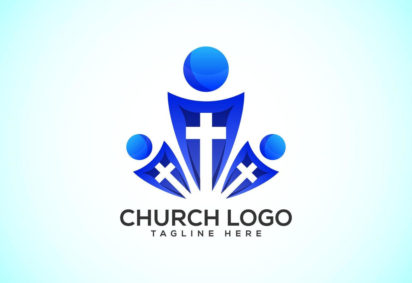 église coloré logo. Christian signe symboles. le traverser de Jésus vecteur