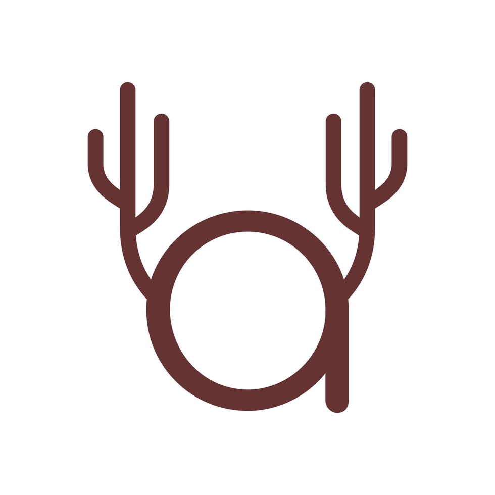 initiale une cerf klaxon logo vecteur