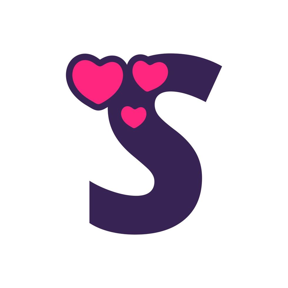 logo d'amour initial s vecteur