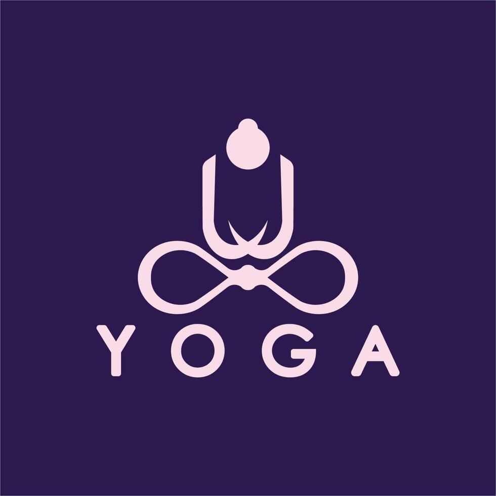 Facile yoga logo icône vecteur conception modèle