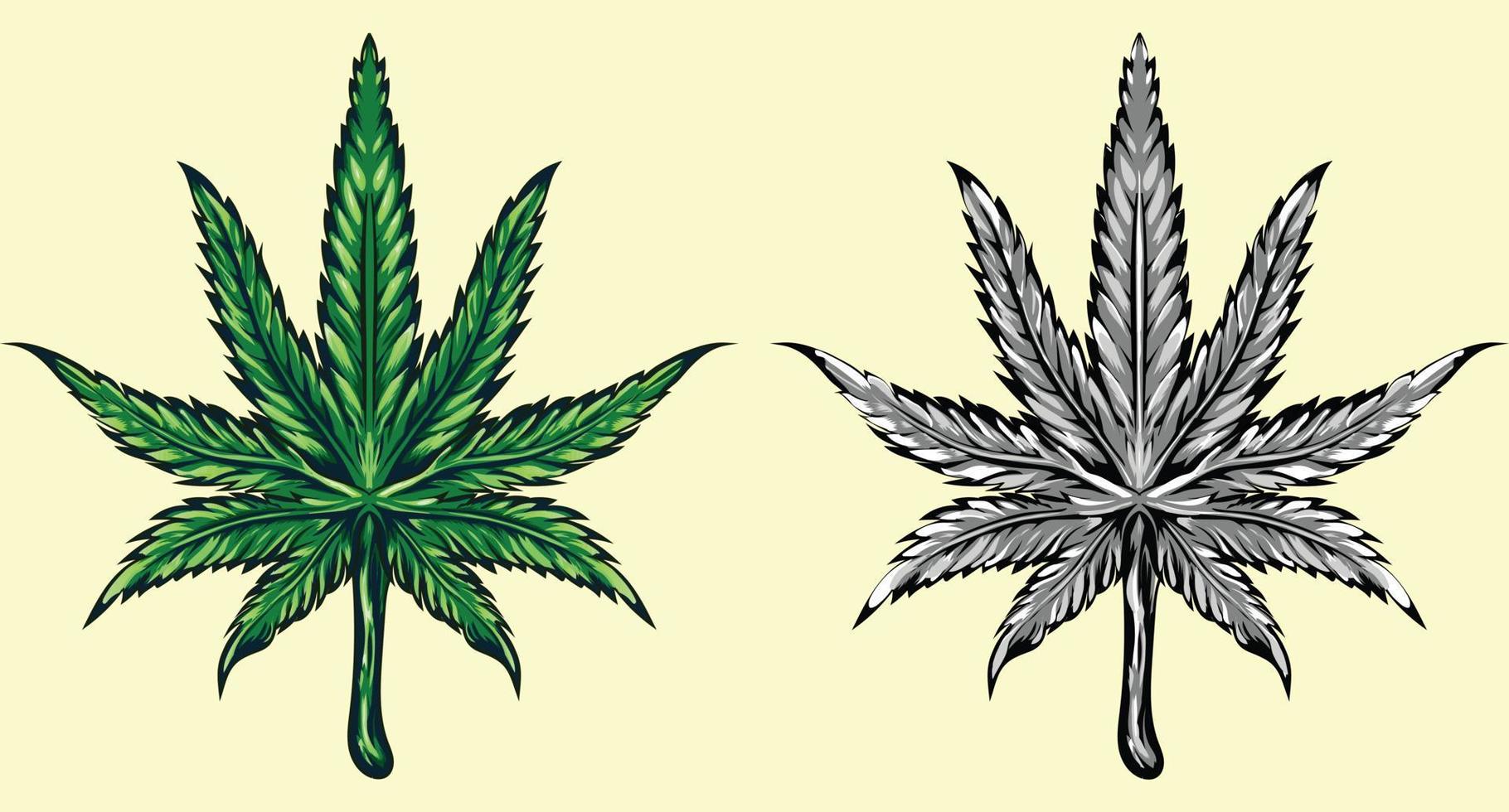 marijuana vecteur cannabis feuille cannabis icône logo agrafe art illustration graphique noir.