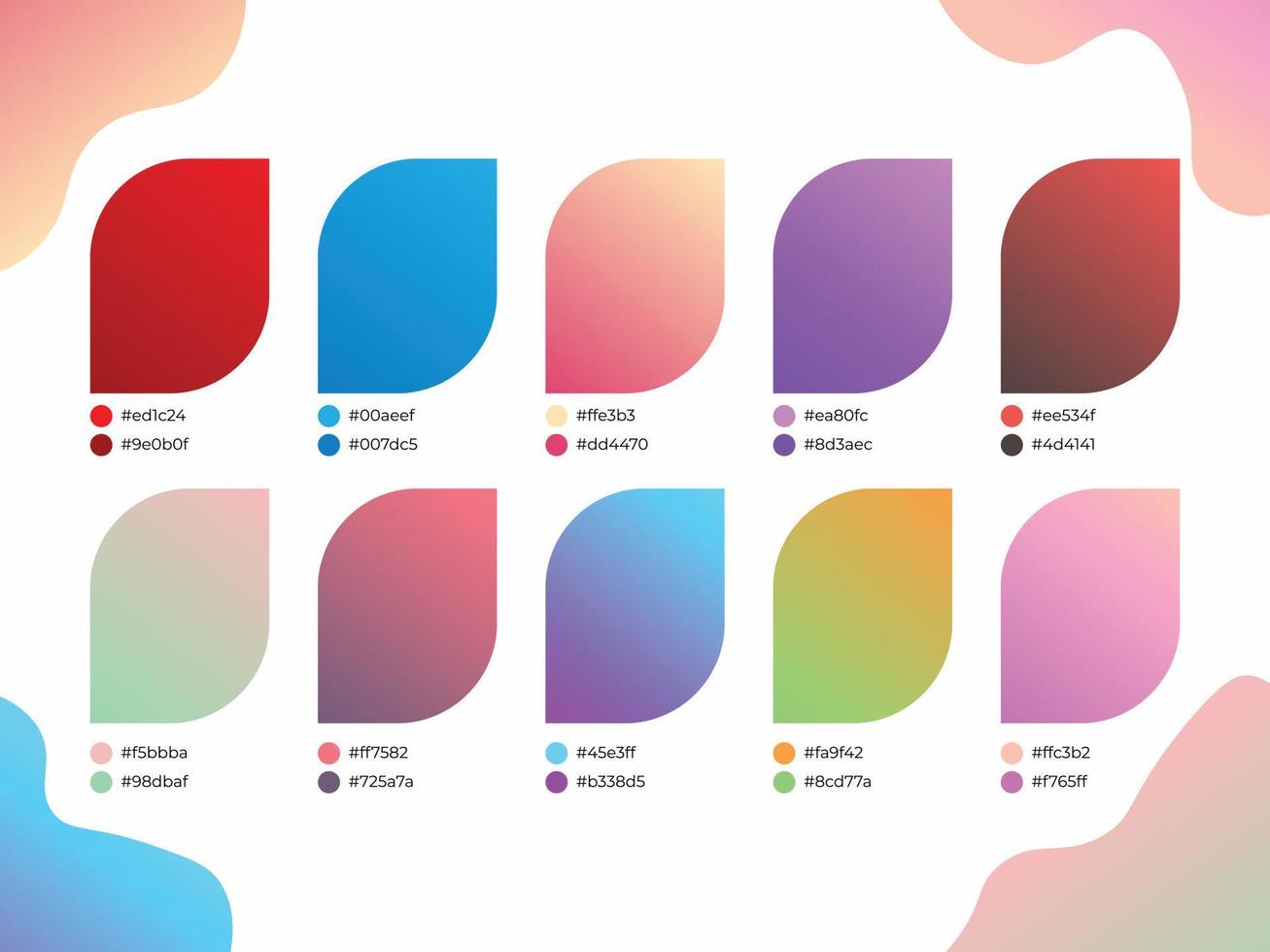 plat ui pente couleurs palette vecteur