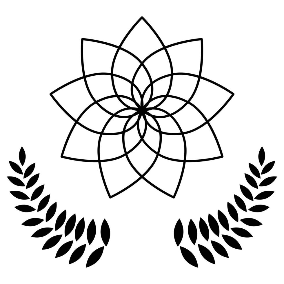 lotus fleur icône conception. ligne art lotus icône. bohémien fleur icône. vecteur