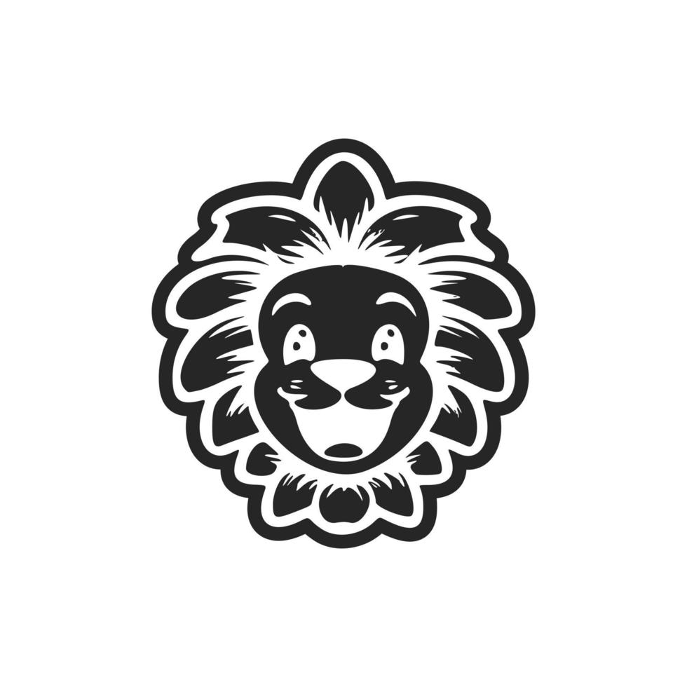 élégant noir et blanc mignonne Lion logo. bien pour affaires et marques. vecteur