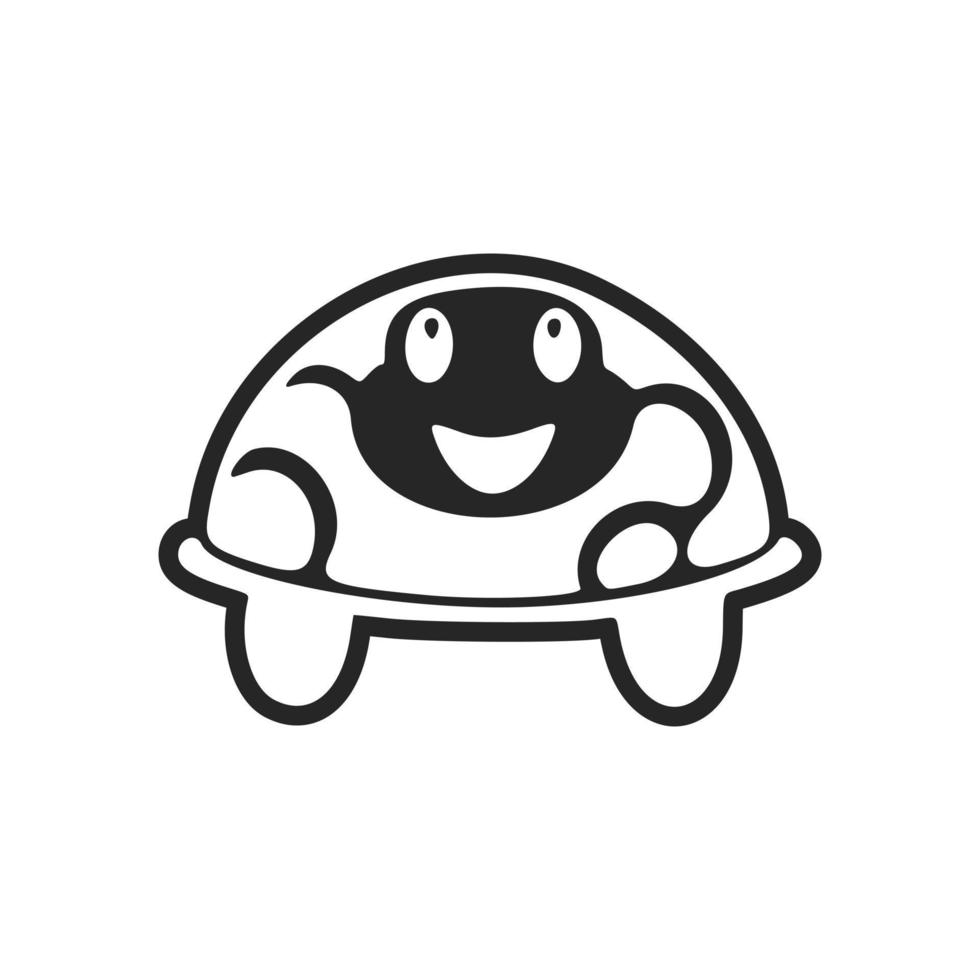 magnifique noir et blanc mignonne tortue logo. bien pour marques. vecteur