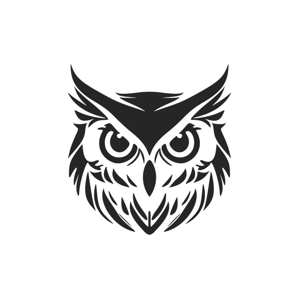 élégant noir blanc vecteur logo de le hibou. isolé sur une blanc Contexte.