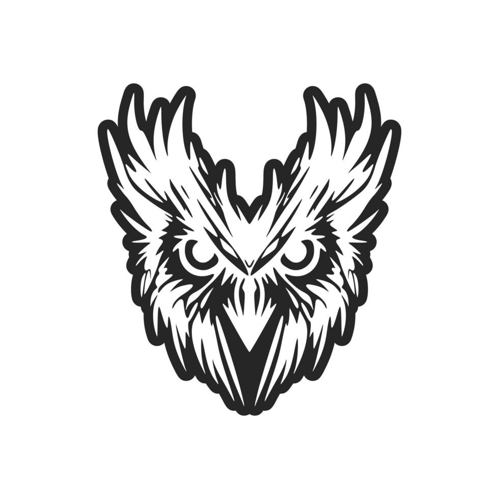 une gracieux Facile noir hibou logo. isolé. vecteur