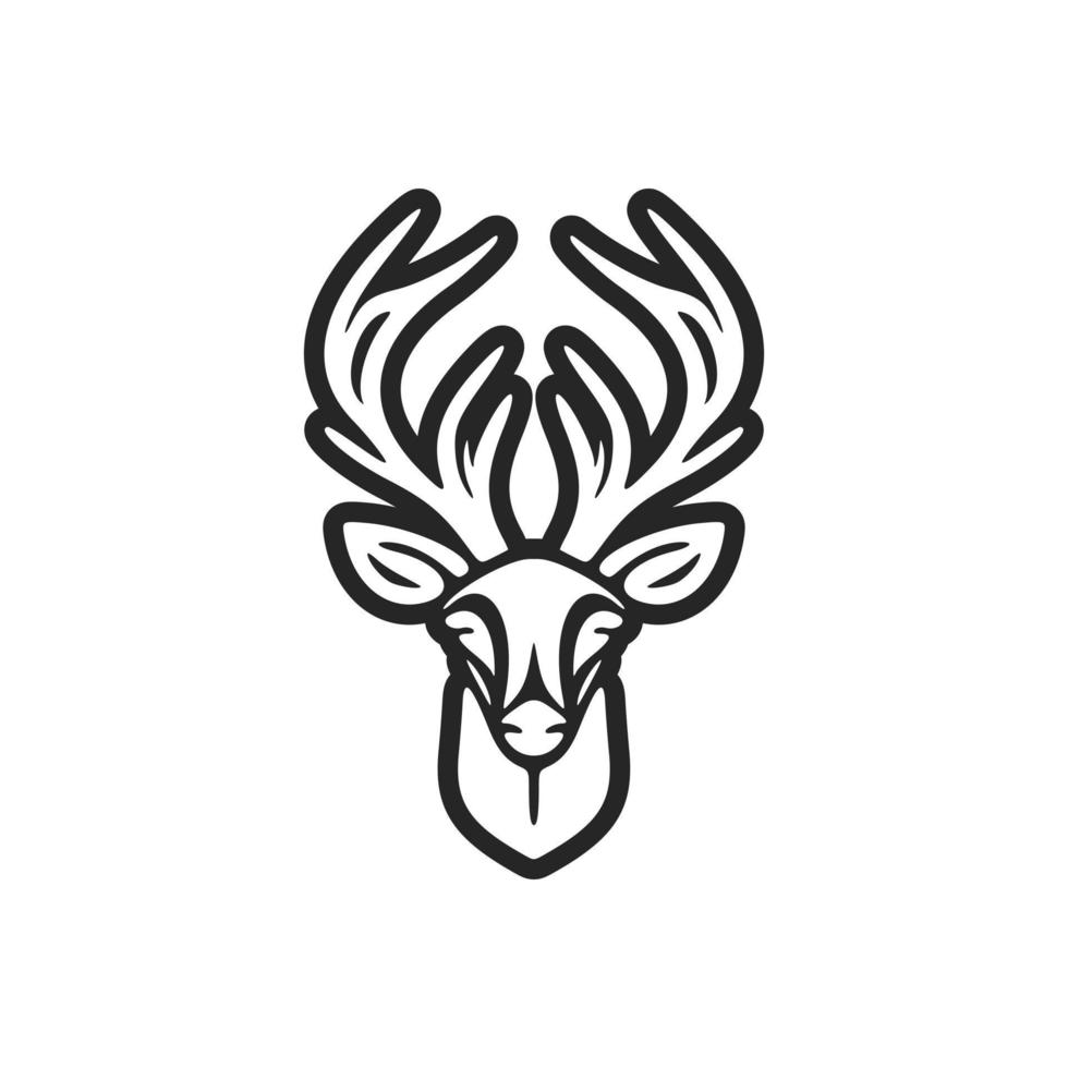 un élégant Facile noir cerf logo. isolé. vecteur