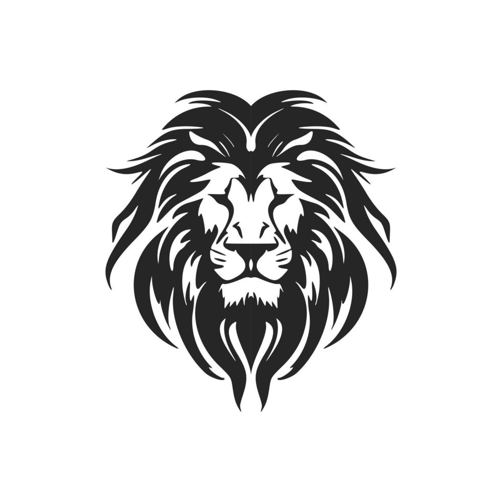 le élégant noir blanc vecteur logo de le lion. isolé sur une blanc Contexte.