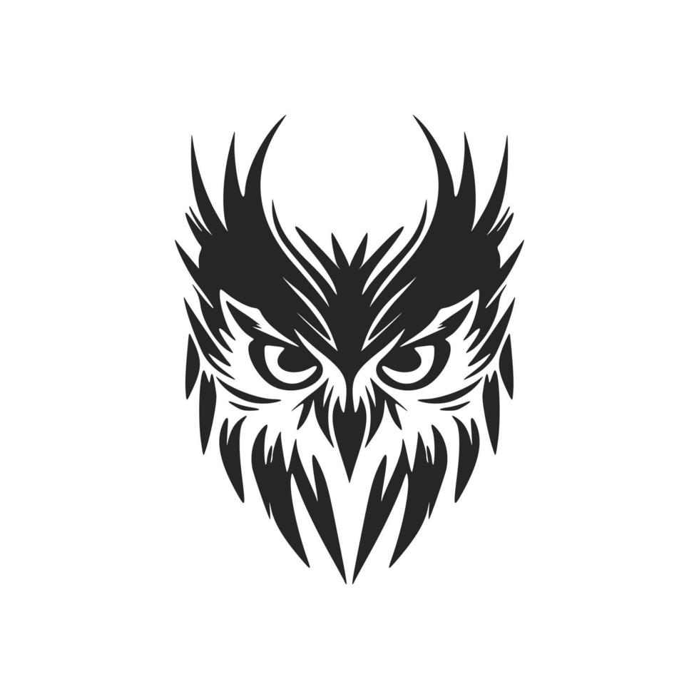 délicat Facile noir vecteur hibou vecteur logo. isolé.