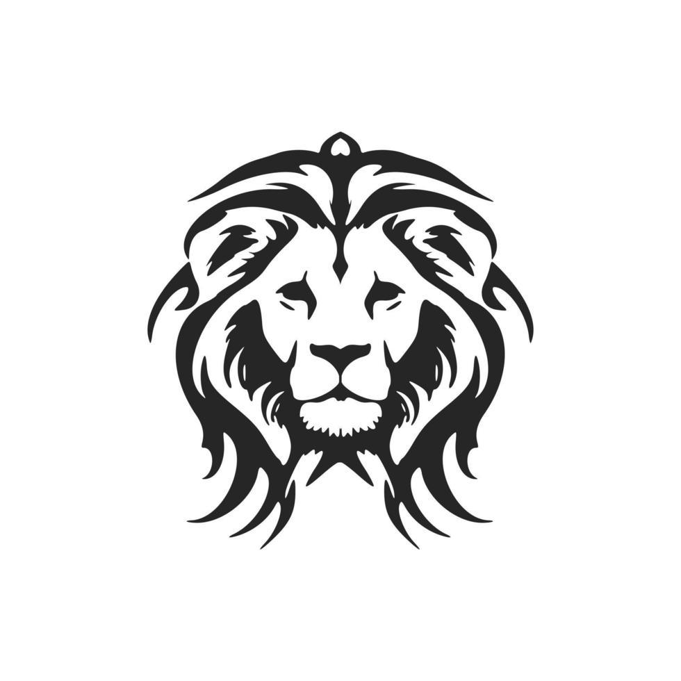 une gracieux noir blanc logo de le lion. isolé. vecteur