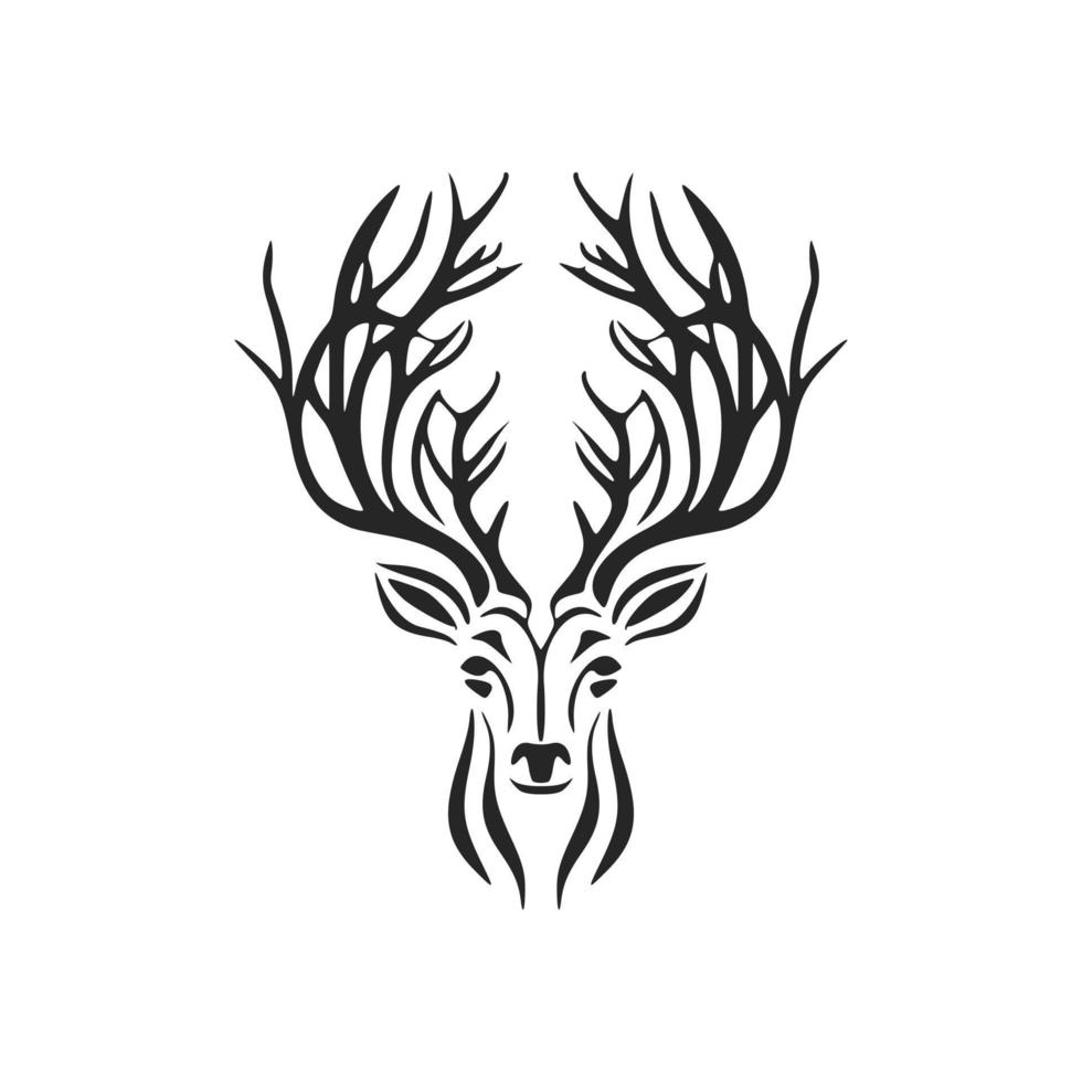 une élégant noir cerf logo. isolé sur une blanc Contexte. vecteur