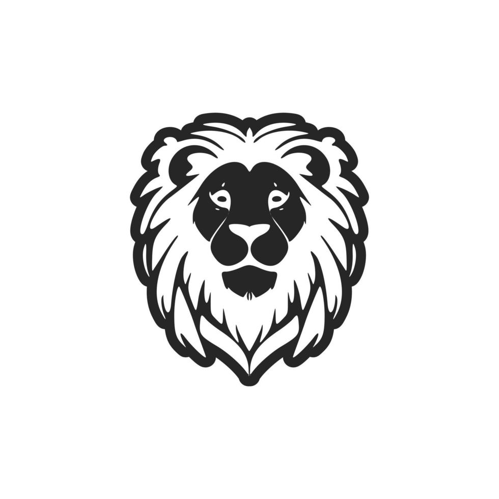 magnifique noir et blanc mignonne Lion logo. bien pour affaires et marques. vecteur