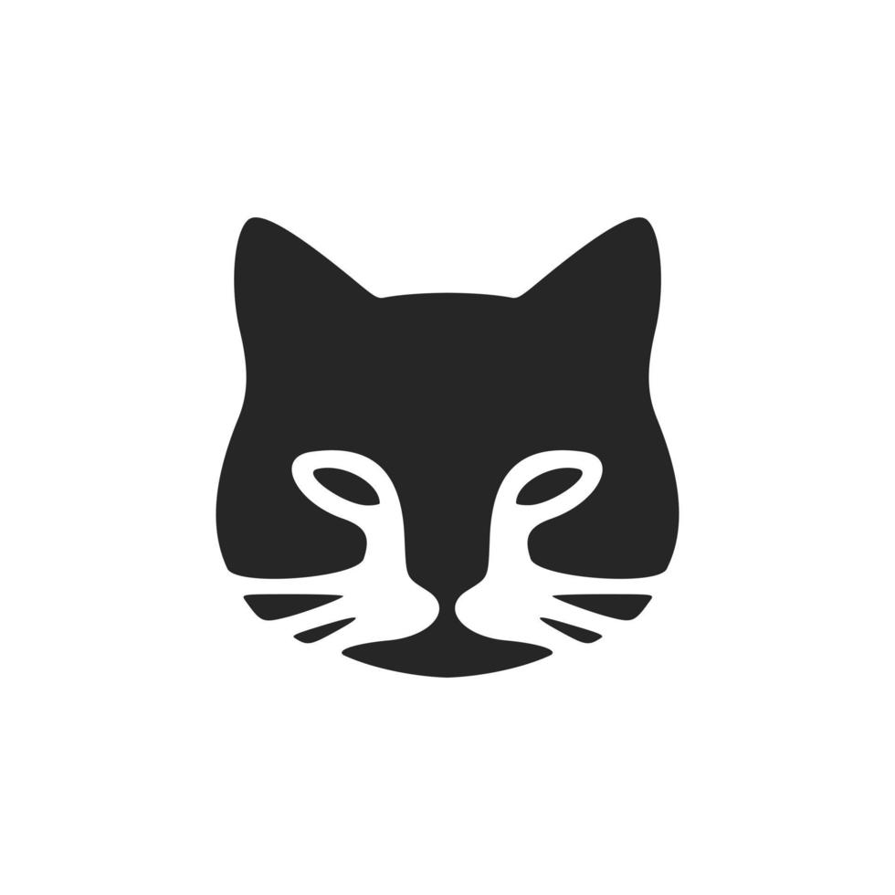 élégant noir et blanc vecteur chat logo. isolé sur une blanc Contexte.