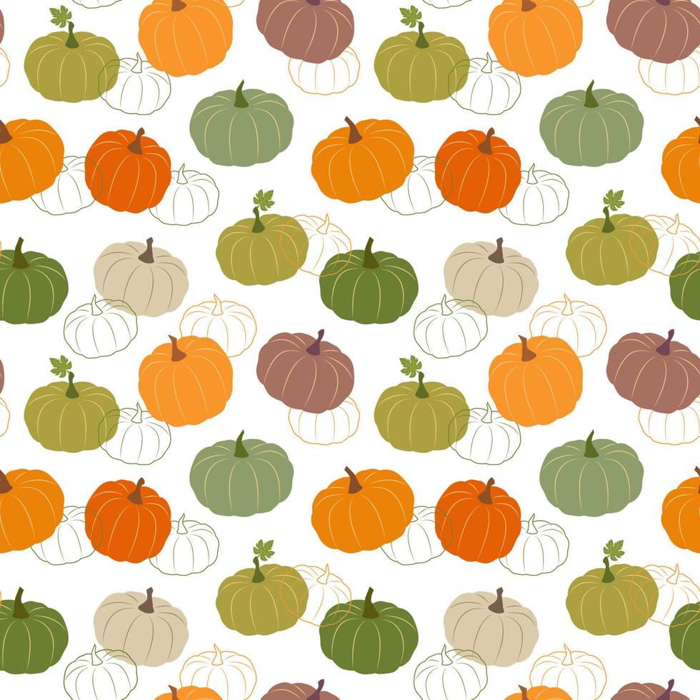 sans couture modèle avec coloré citrouilles. vecteur illustration de légume ornement. textile conception pour le cuisine.